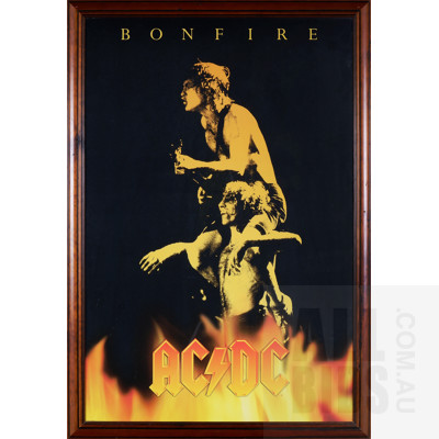 Framed Vintage ACDC Bonfire Poster