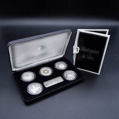 RAM Masterpeices in Silver, Five Sterling Silver 50c Proof Coins, No 10329