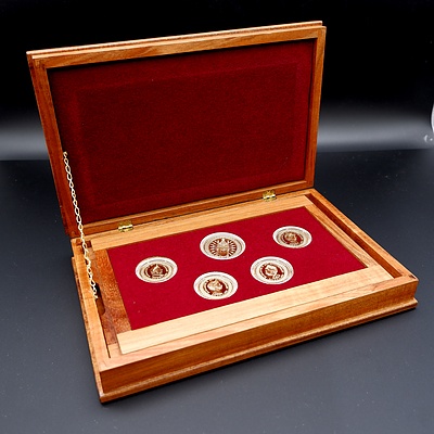 Limited Edition RAM 1992 The Royal Ladies 22ct Gold Coin and Medallion Proof Set in Bespoke Timber Box, Commemorating the 40th Anniversary of Her Majesty Queen Elizabeth II, No 1086