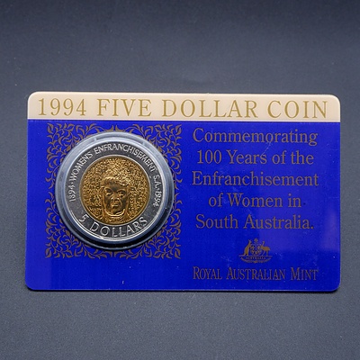 1994 $5 Proof and Uncirculated Coins, The Enfranchisement of Women