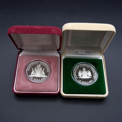 1992 and 1993 $10 Silver Proof Coin, Northern Territory and ACT