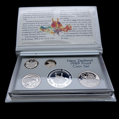 New Zealand 1989 Proof Coin Set, XIVth Commonwealth Games, Auckland