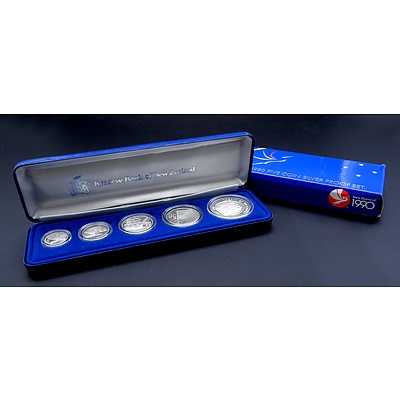 New Zealand 1990 Five Coin Silver Proof Set