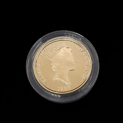 1990 New Zealand 22ct Gold $150 Proof Coin, No 1465