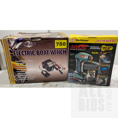 Electric Boat Winch & Portable Air Compressor