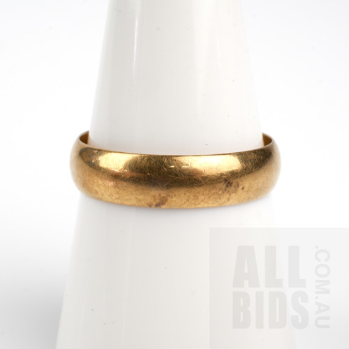 18ct Yellow Gold Wedding Ring, 3g