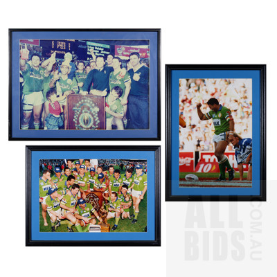 Framed Bundle of the Great Premiership Winning Raiders Sides of the Late 80s Early 90s