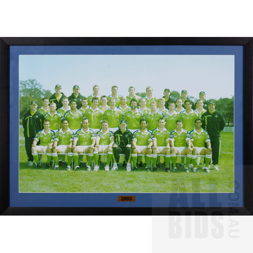 Framed 2003 Canberra Raiders Team Photo