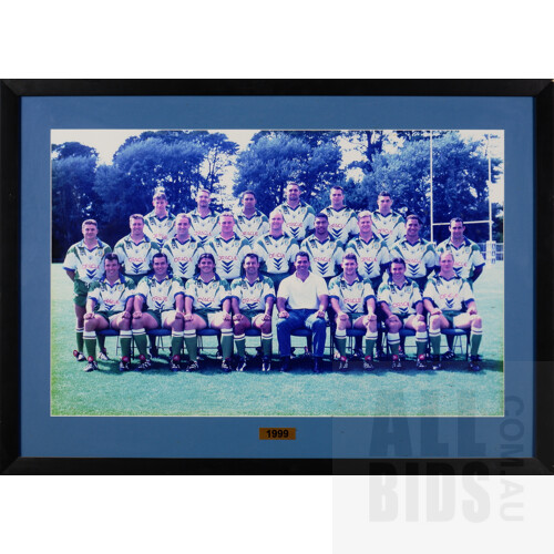 Framed 1999, 2007, and 2017 Canberra Raiders Team Photo