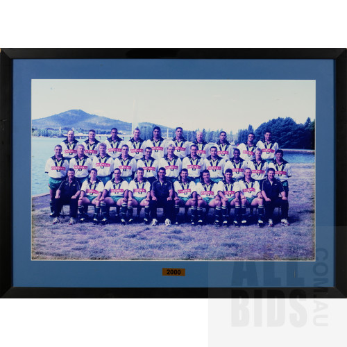 Framed 2000, 2005, 2010 and 2015 Canberra Raiders Team Photo Bundle