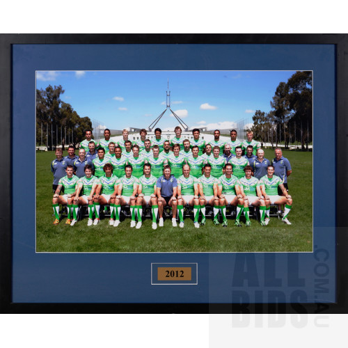 Framed 2008, 2009, 2012, and 2013 Canberra Raiders Team Photo Bundle