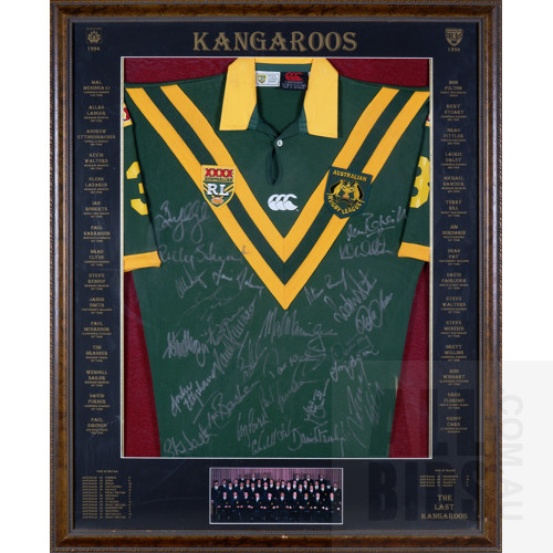 Framed and Signed Australian Kangaroos Jersey from the 1994 Tour of Britain and France