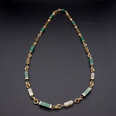 Gold Plated Malachite Necklace