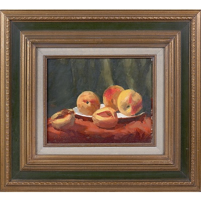 Martin, Untitled (Still Life of Peaches), Oil on Canvas on Board