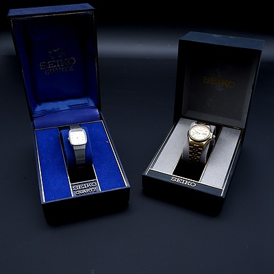Two Vintage Boxed Seiko Ladies Wrist Watches, Seiko Quartx SQ100 and Another Seiko Quartz