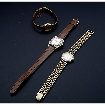 Three Vintage Ladies Wrist Watches, Seiko 21 Jewel, Citizen Quartz and Seiko Quartz