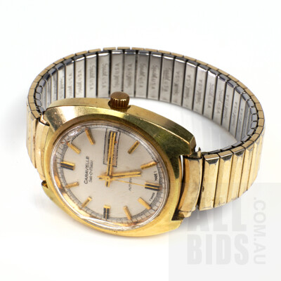 Vintage Gents Swiss Caravelle Set-O-Matic Gold Plated Wristwatch