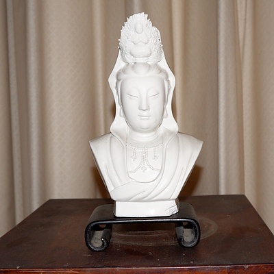 Chinese Blanc De Chine Bust of Guanyin