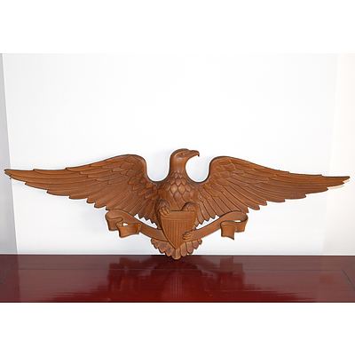 Patinated Metal American Eagle with Crest