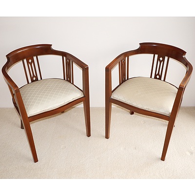 Pair of Maple Arts and Crafts Style Armchairs, Early to Mid 20th Century