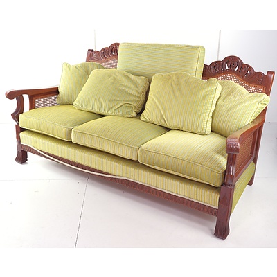 Vintage Jarvi Lounge with Vibrant Lime Green Fabic Upholstery