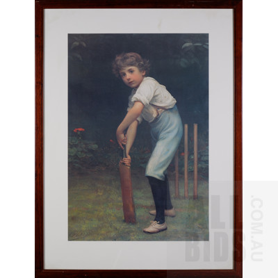 Reproduction Pears Advertisement of a Child Playing Cricket, Offset Print