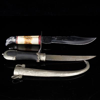 Replica Hunting Knife and Middle Eastern Dagger with Sheath (2)