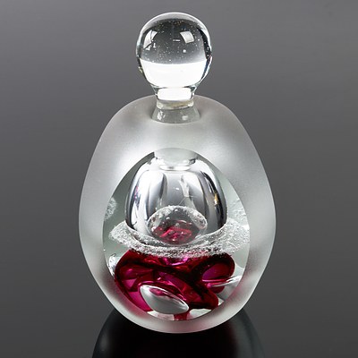 Richard Morrell Studio Glass Perfume Bottle Circa 1983 - Signed to Base