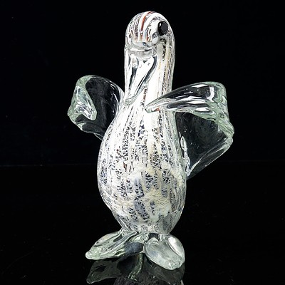 Large Art Glass Duck Figurine