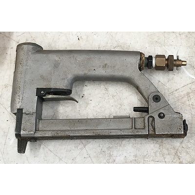Vintage Pneumatic Staple Gun With Staples And Vintage Pneumatic Nail Gun With Nails