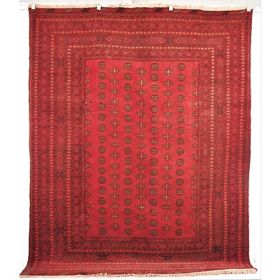 Persian Turkoman Hand Knotted Wool Pile Room Sized Carpet