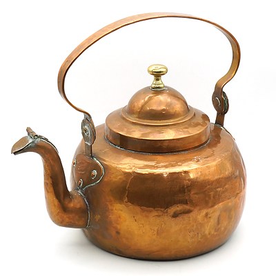 Antique Copper Tea Kettle, Likley Dutch