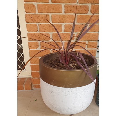 Pair of Painted Composite Garden Planters