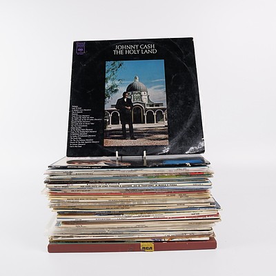 Quantity of Approximately 50 Vinyl LP Records Including Johnny Cash, The Temptations, The Supremes and More