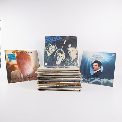 Quantity of Approximately 50 Vinyl LP Records Including Seven Elvis Records, The Velvet Underground, Concrete Blond and More