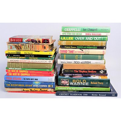 Quantity of Approximately 30 Books Mostly Relating to Cricket,Childrens Literature, Australian History and More