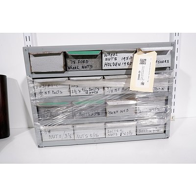 Vintage Workshop Storage Drawers with Hardware Contents