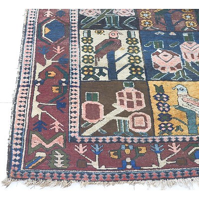 Antique Persian Bakhtiari Hand Woven Wool Pile Rug 
