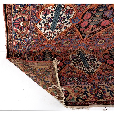 Antique Persian Bakhtiari Hand Woven Wool Pile Rug