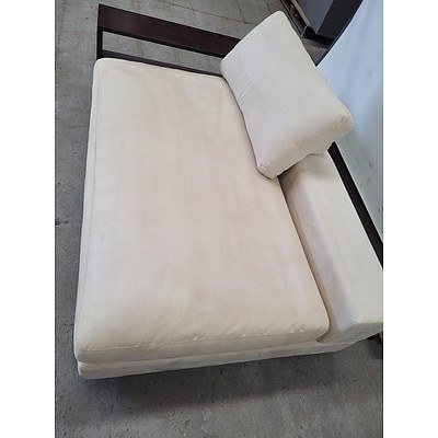 King Furniture Contemporary 2 Seat Microsuede Chaise Style Lounge