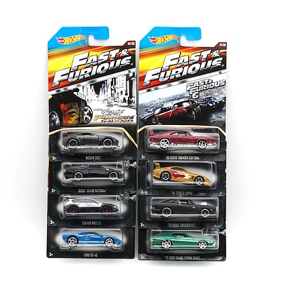 2014 Hot Wheels Fast and Furious Full Set of Eight Cars