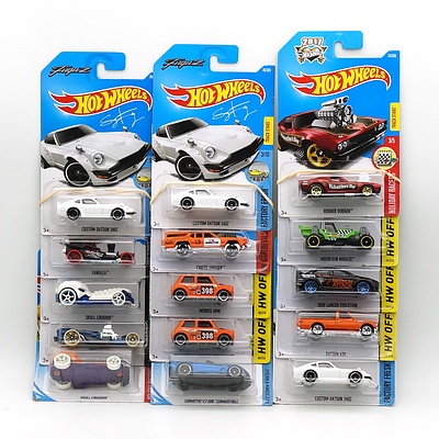 Fifteen Hot Wheels Model Cars, Including HW Off Road, Factory Fresh, Fright Cars 