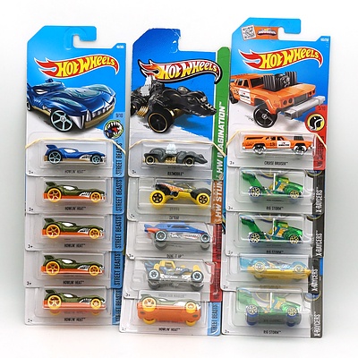 Fifteen Hot Wheels Models, Including X Racers, HW Daredevils, Street Beasts and More 