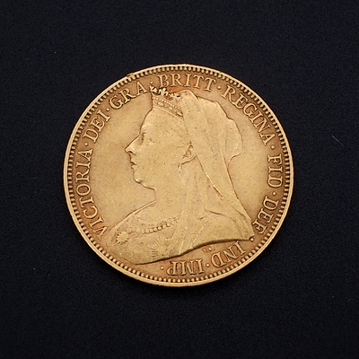 1899 Queen Victoria 22ct Gold Sovereign, Melbourne Mint Mark