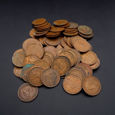 Collection of 1930s and 1940s Australian Pennies, 860g
