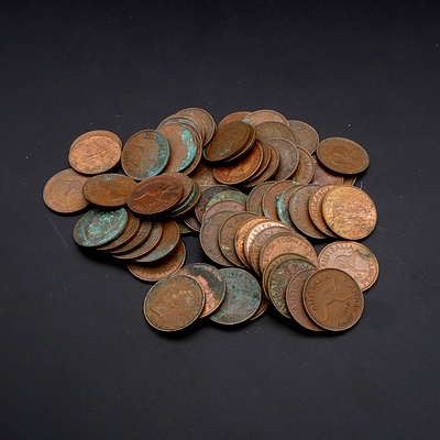 Collection of 1940s to 1960s Australian Half Pennies, 370g