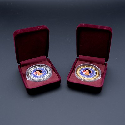 2002 Australian Jubilee Visit Gold Plated and Silver Medals