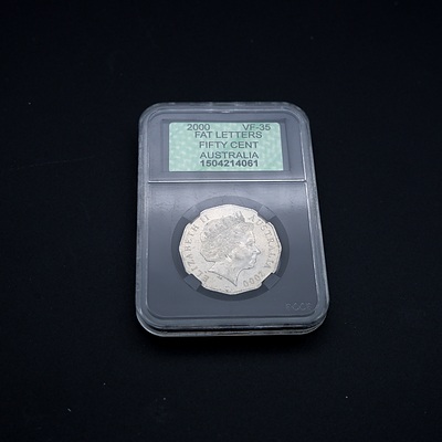 200 Fat Letters Fifty Cent Piece in APCGS case
