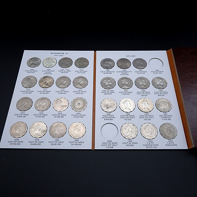 Collection of 50 Cent Pieces Including Coins from 1966-2016
