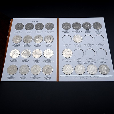 Collection of 50 Cent Pieces Including Coins from 1966-2016